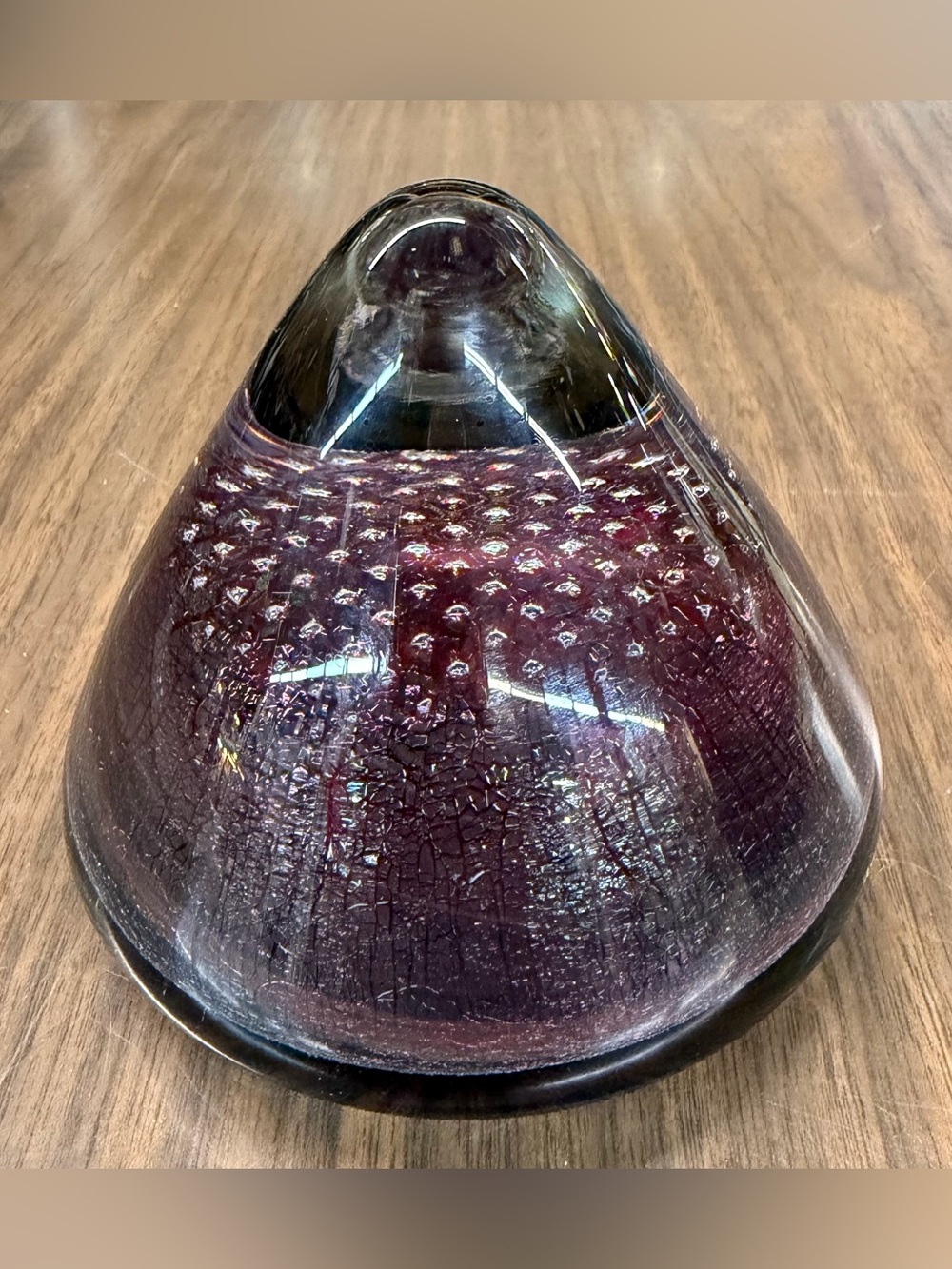 HL Murat Art Glass Conical Hand Blown Paperweight 1999